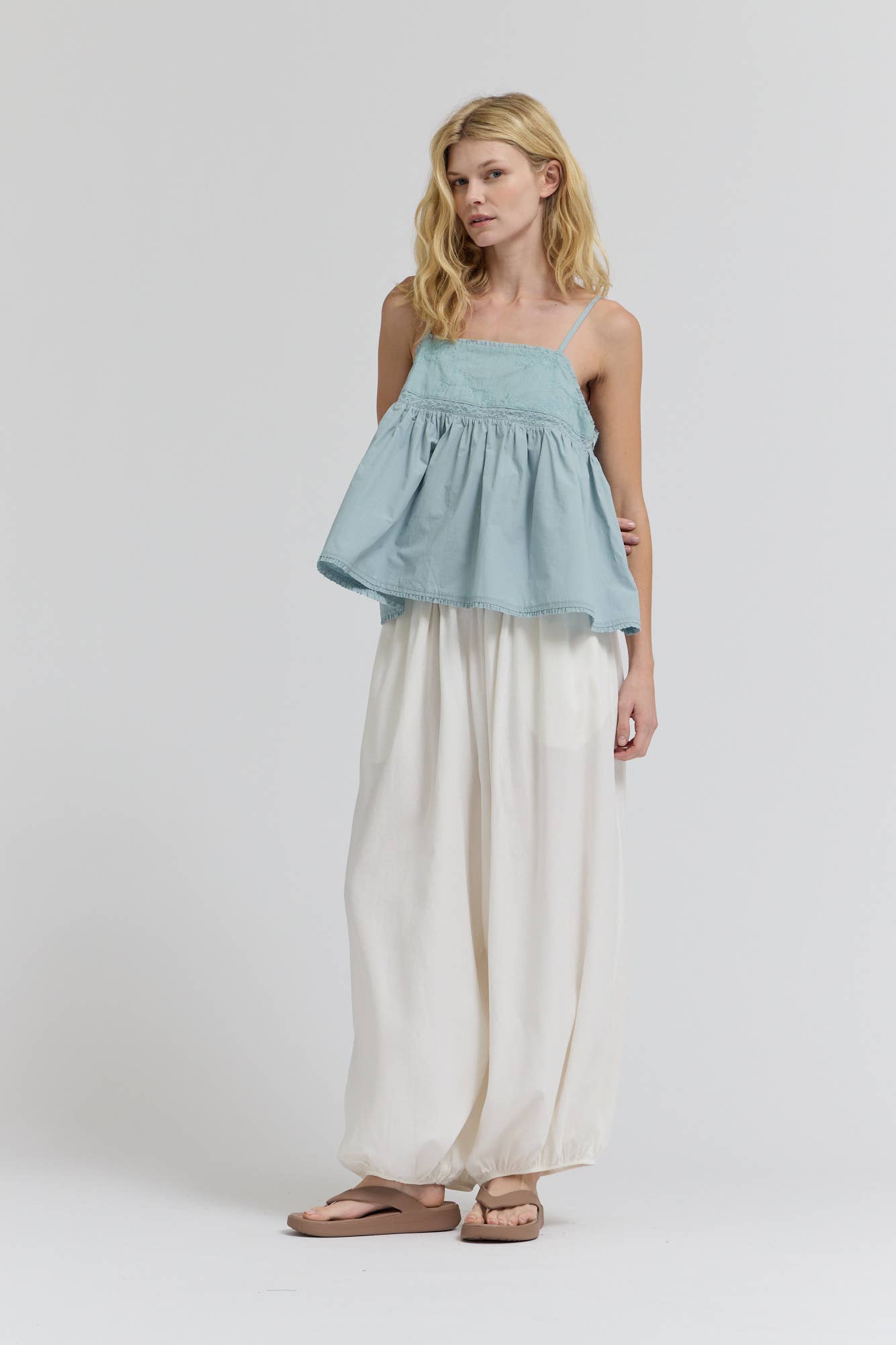 Embroidered Sleeveless Top