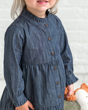 Tula Chambray Ruffle Shirt Dress