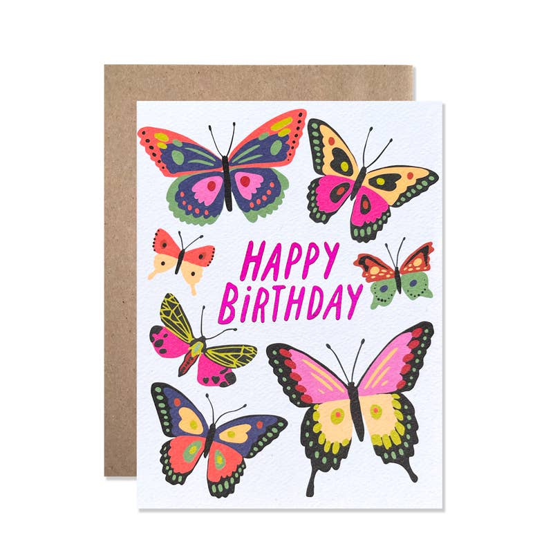 Happy Birthday Butterflies Card
