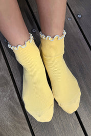 The Petite Ruffled Modal Socks
