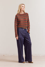 Striped Mock Neck Knitwear