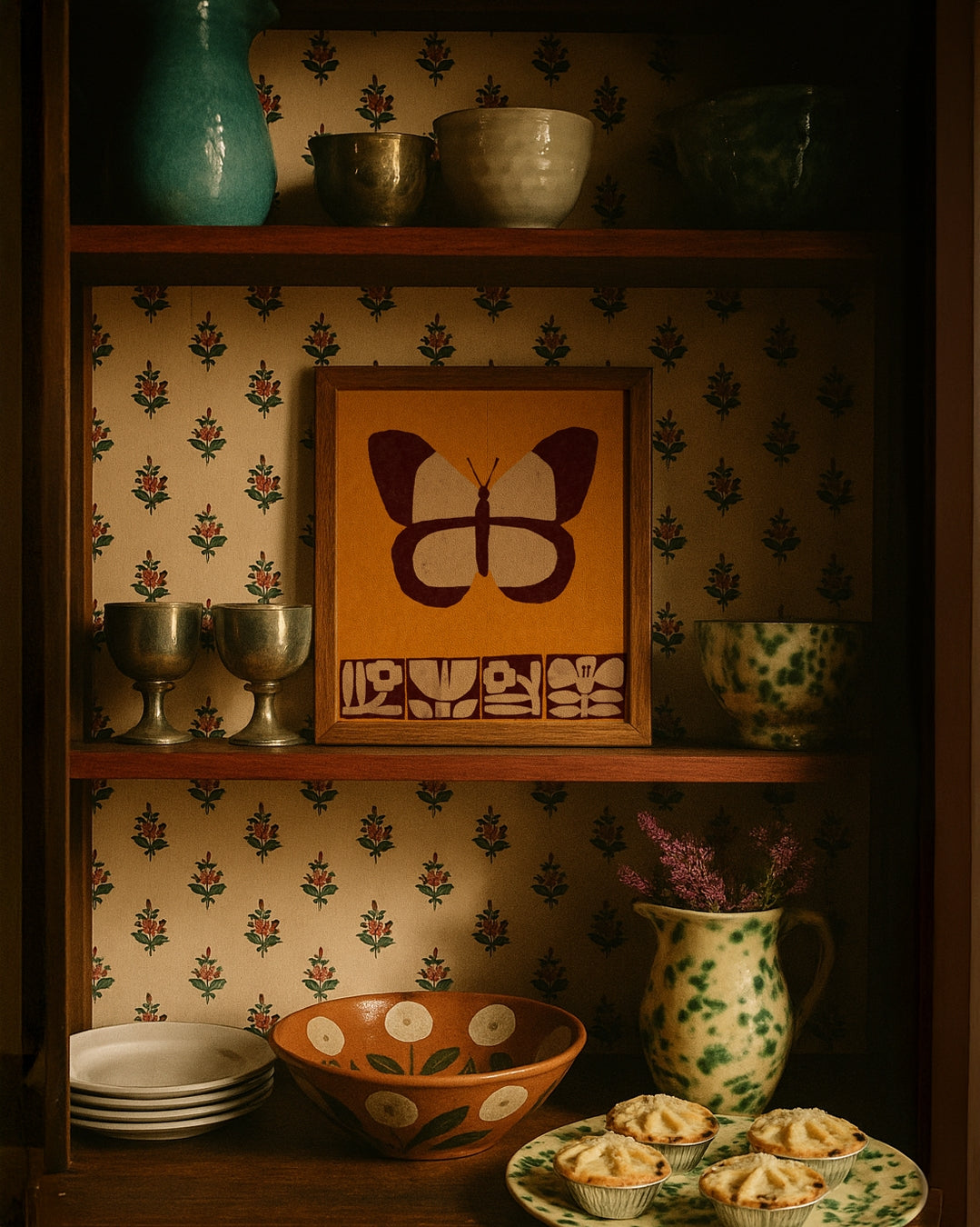 Butterfly & Blooms Art Print