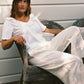 Linen Simple Pant - White