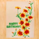 Birthday Coreopsis Flower Card