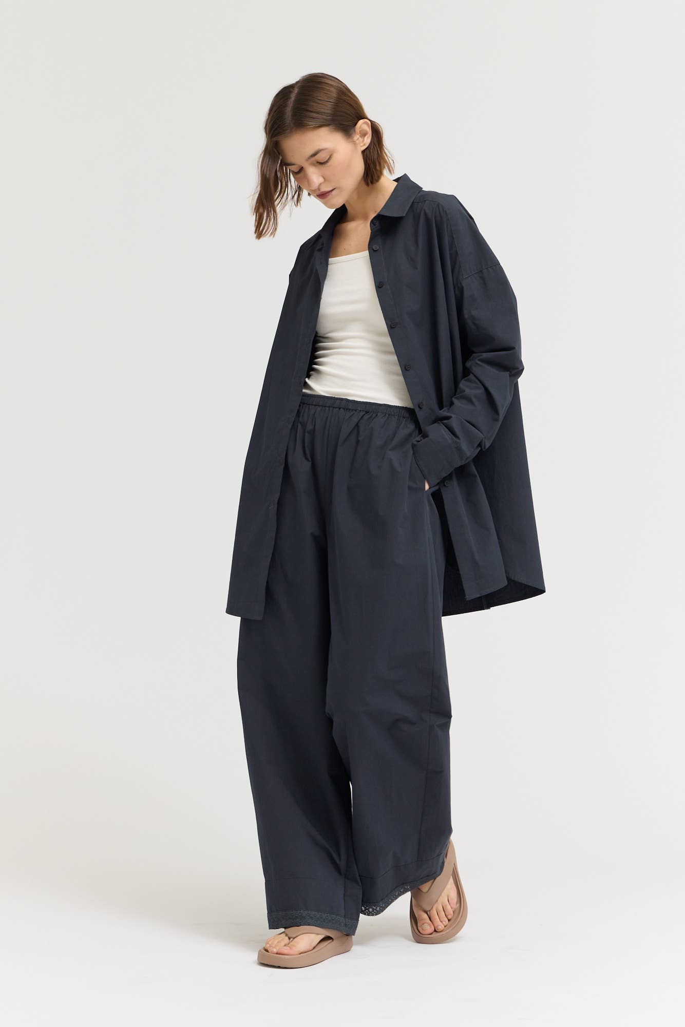 Oversized Round Hem Shirt