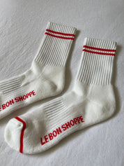 Clean White Boyfriend Socks