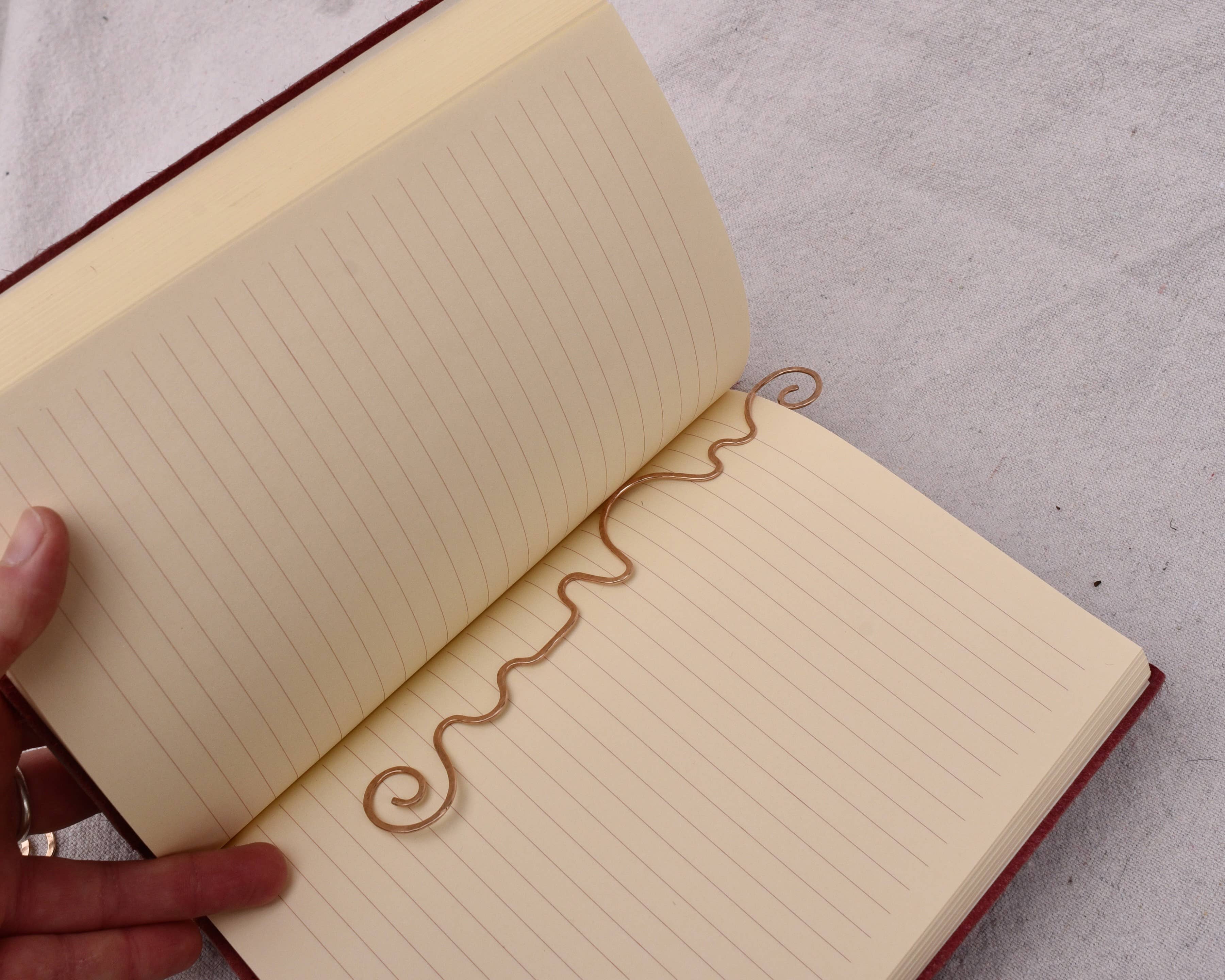 Spiral Hand Hammered Bronze Bookmark