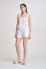 Lace Up Eyelet Trim Tank