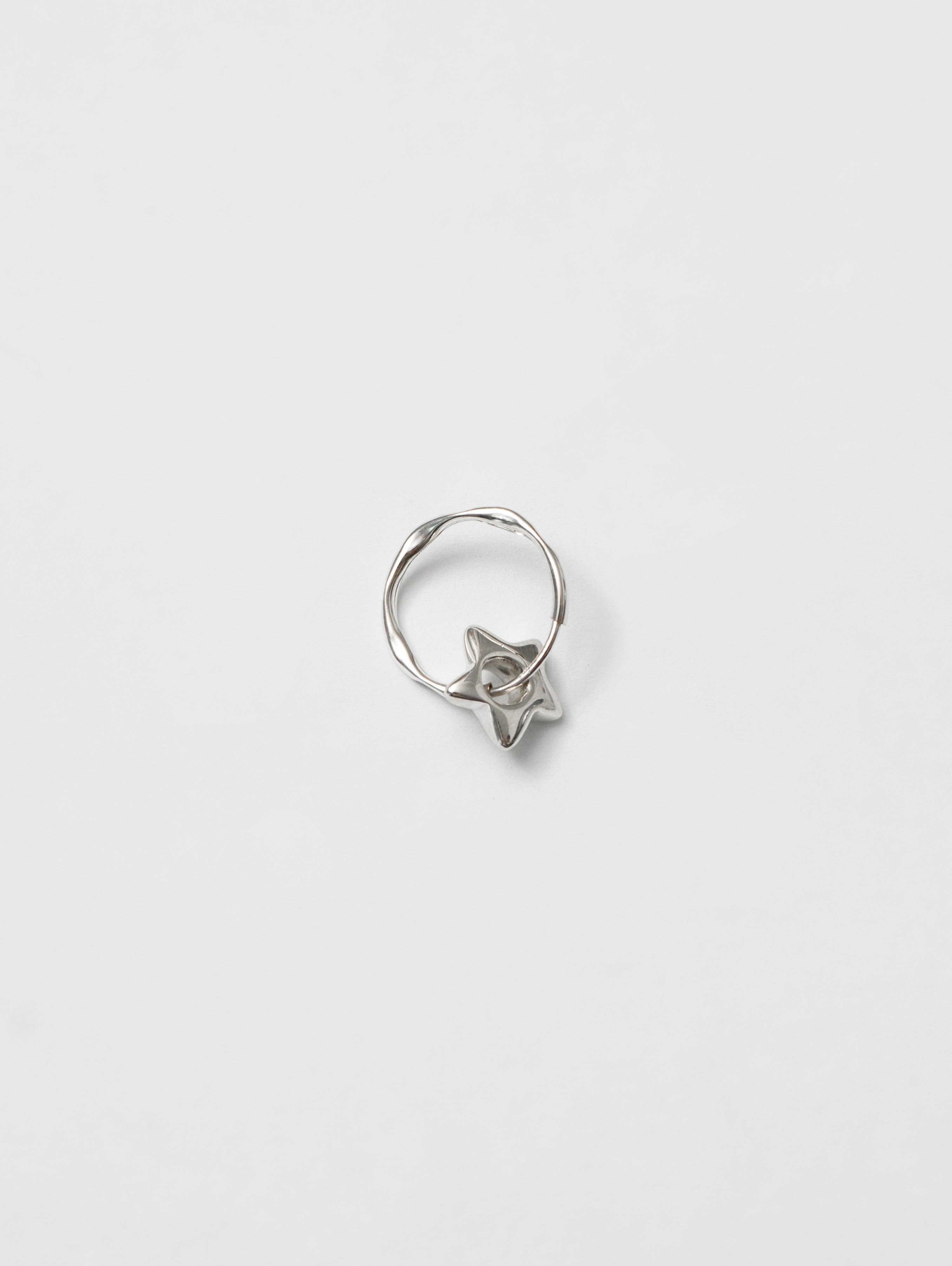 Star Charm Hoops - Sterling Silver