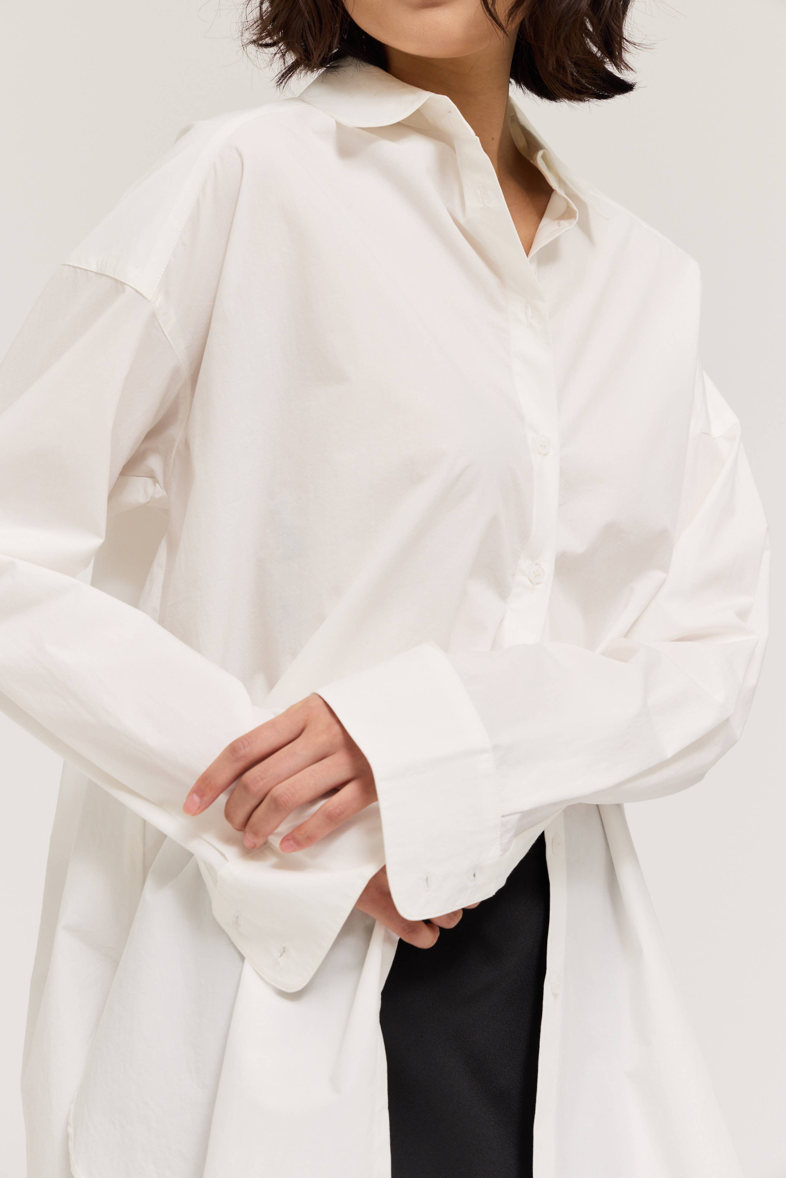 Oversized Round Hem Shirt