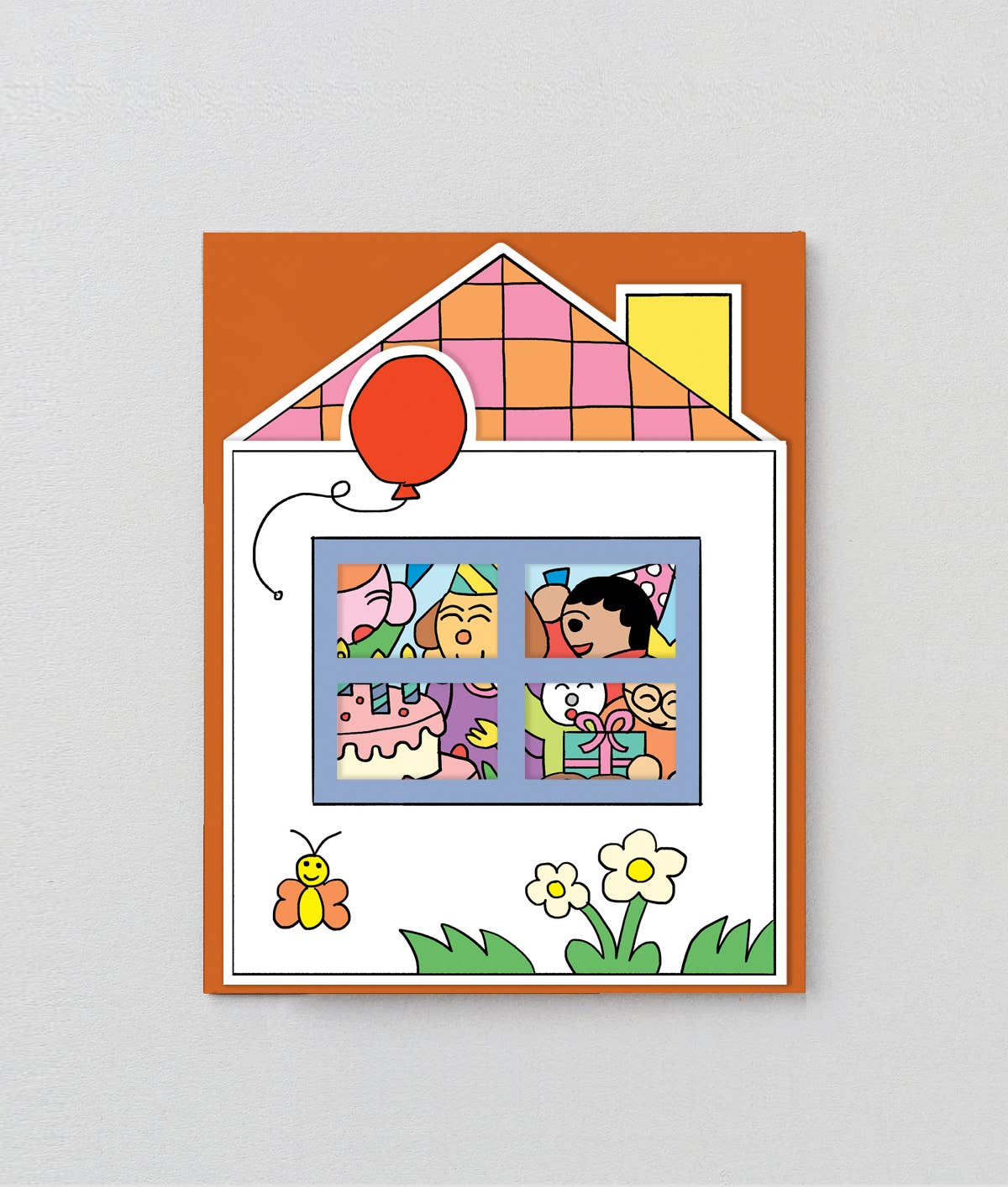 Birthday House Party Shaped Card
