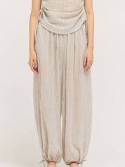 Natural Pleated Waist Balloon Pants