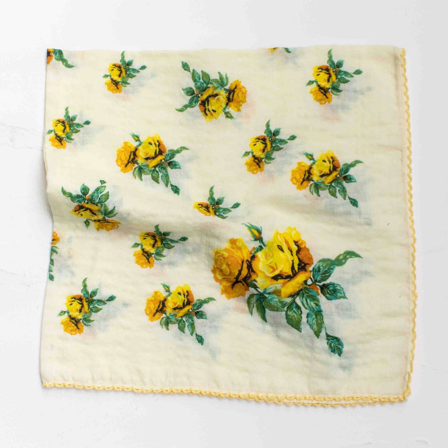 Vintage Rose Print Cotton Rayon Scarf