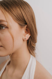 Baguette Earrings- Emerald/Gold