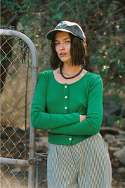 Washed Stripe Trouser - Green