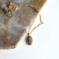 Round Token Necklace - Sagenite Stone, Yellow Bronze + Gold Fill