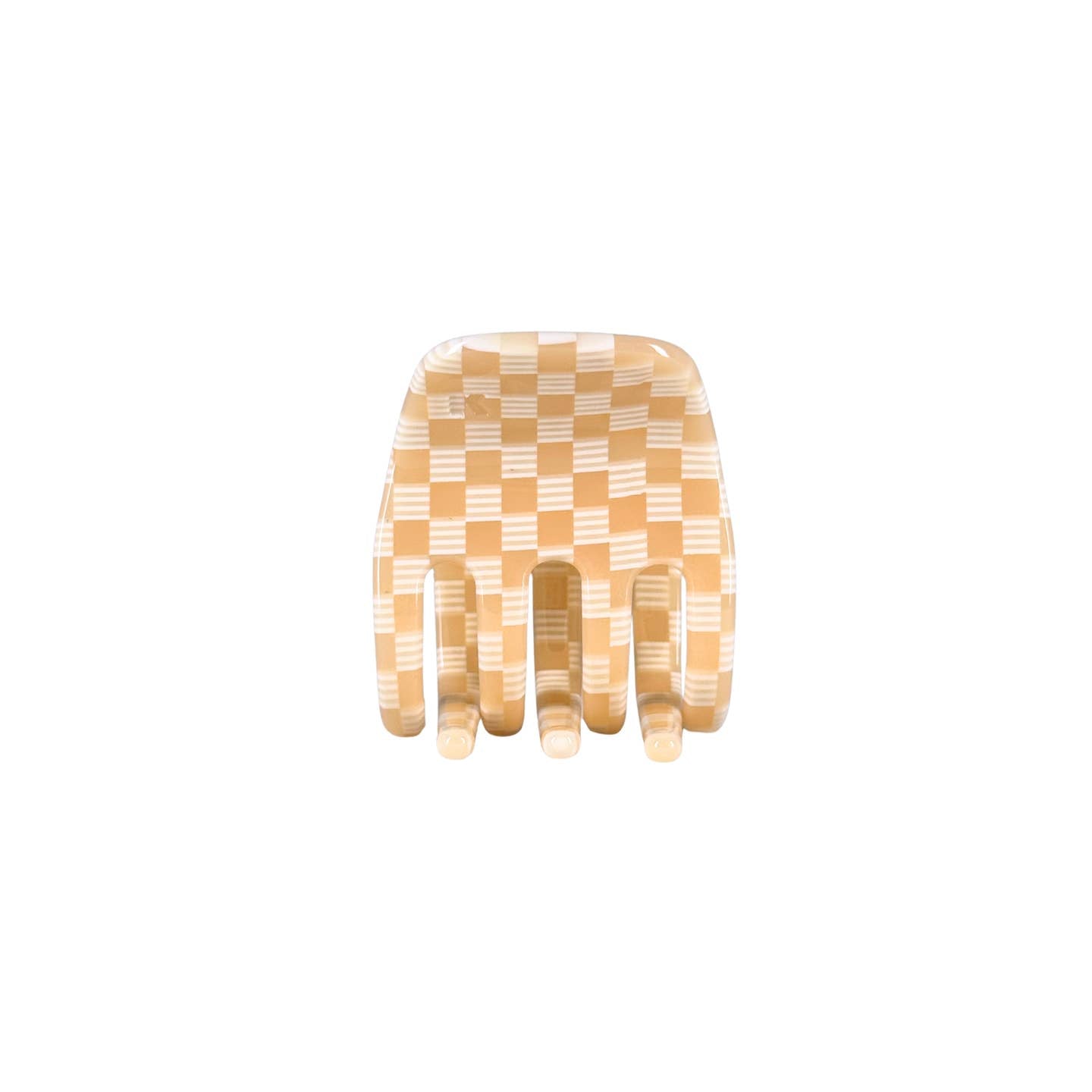 Small Hair Claw Clip — Peach Checker