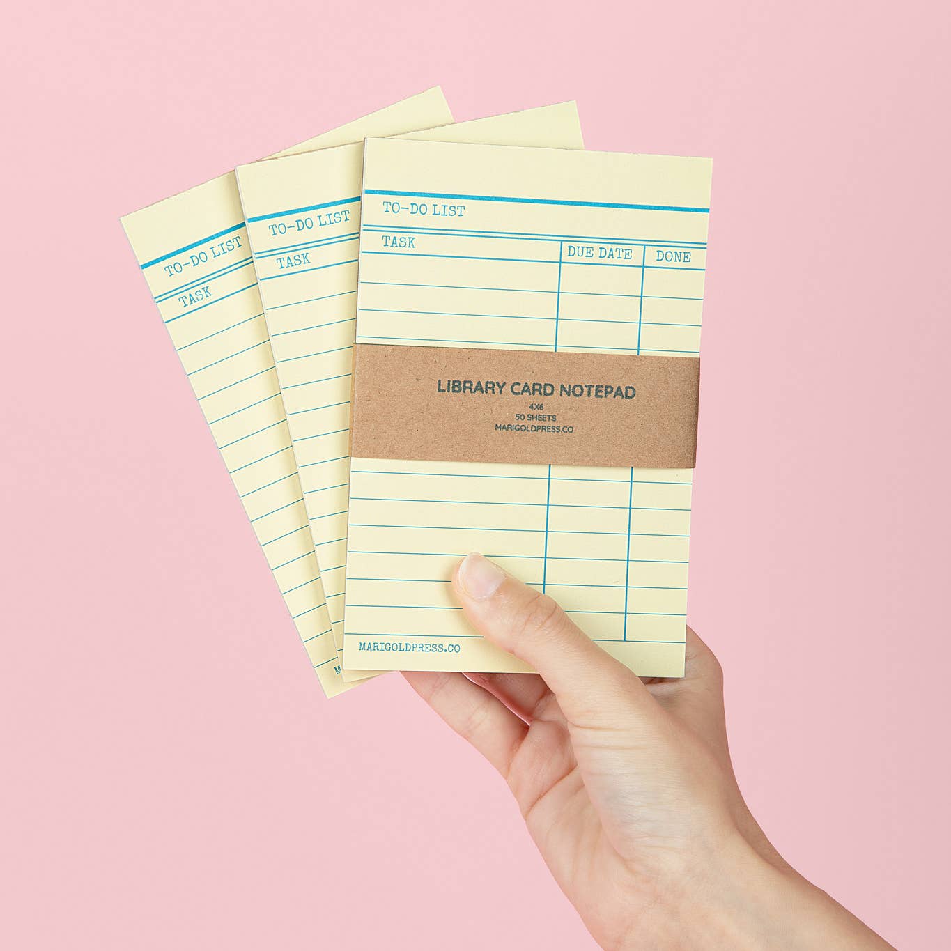 Library Card Notepad - Yellow