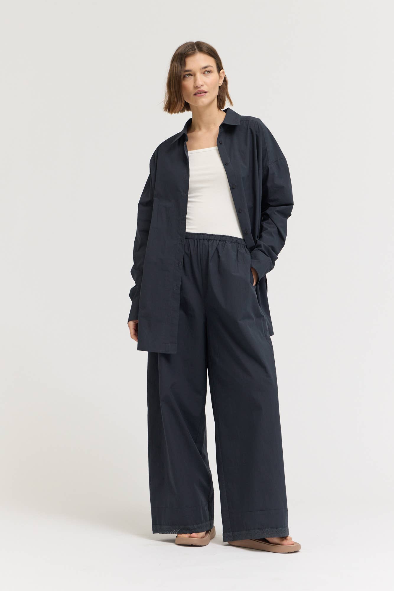 Oversized Round Hem Shirt