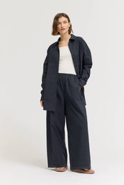 Oversized Round Hem Shirt