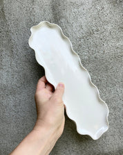 Long Wavy Dish - Satin White