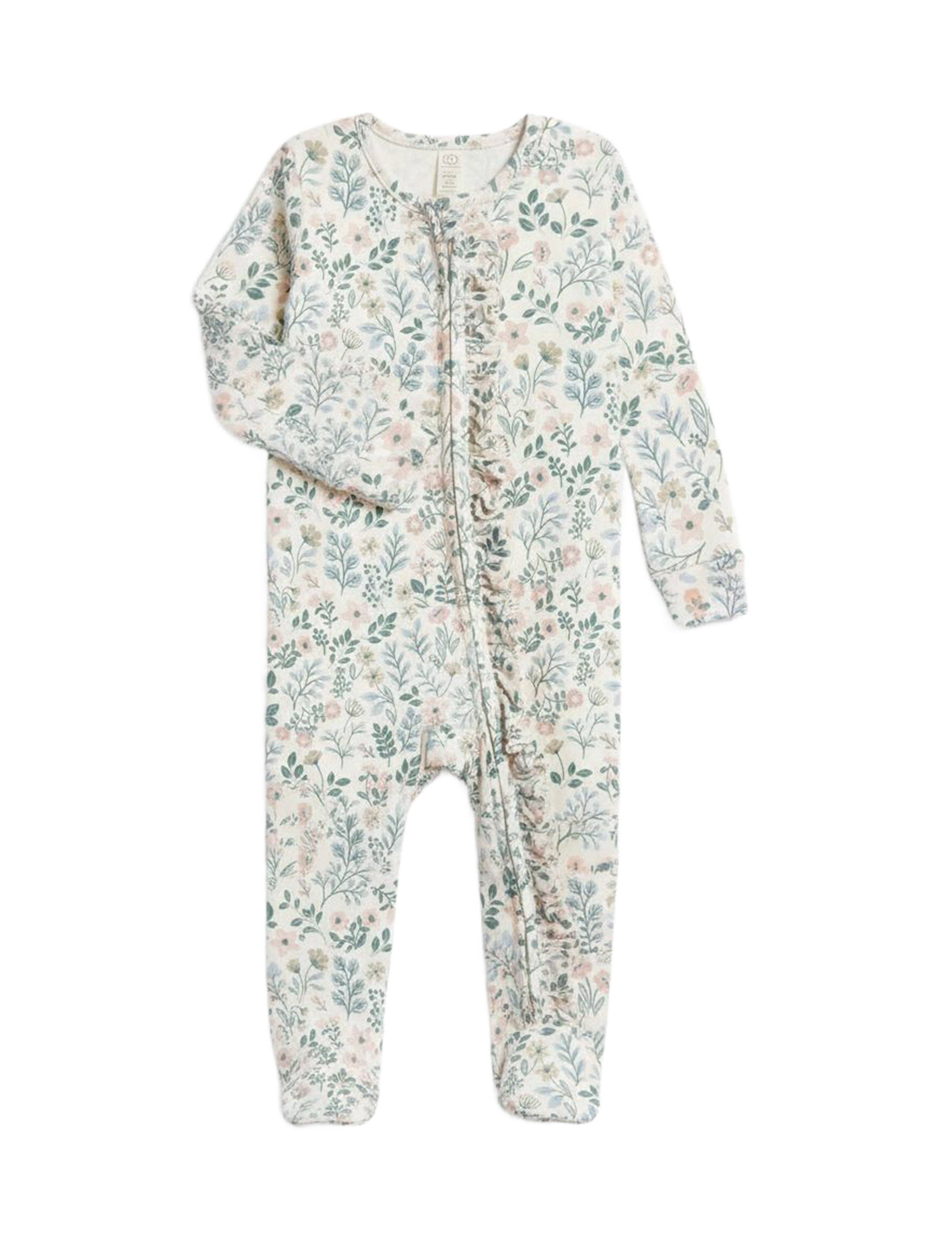 Neve Ruffle Zipper Footed Romper