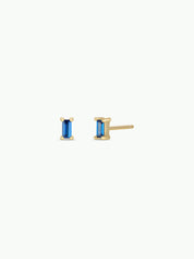 Baguette Earrings- Sapphire/Gold