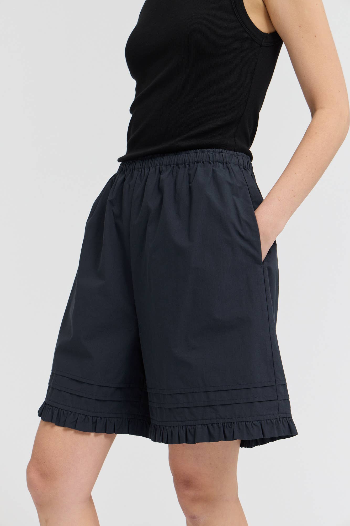 Ruffle Pleat Shorts