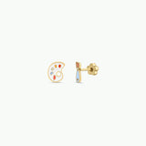 Artist Palette Enamel Flat Back Earrings
