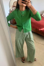 Washed Stripe Trouser - Green