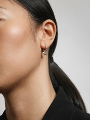 Star Charm Hoops - Sterling Silver