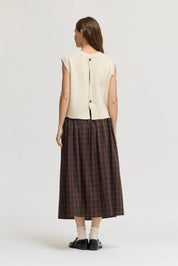 Plaid Smocked Skirt