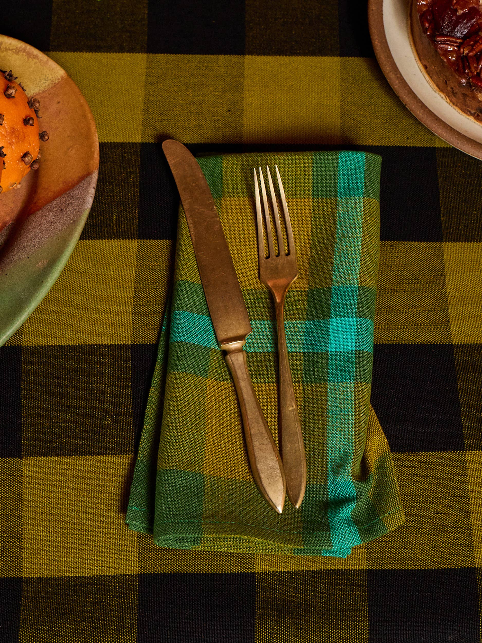 Charleston Plaid Napkin Pair - Seagrass