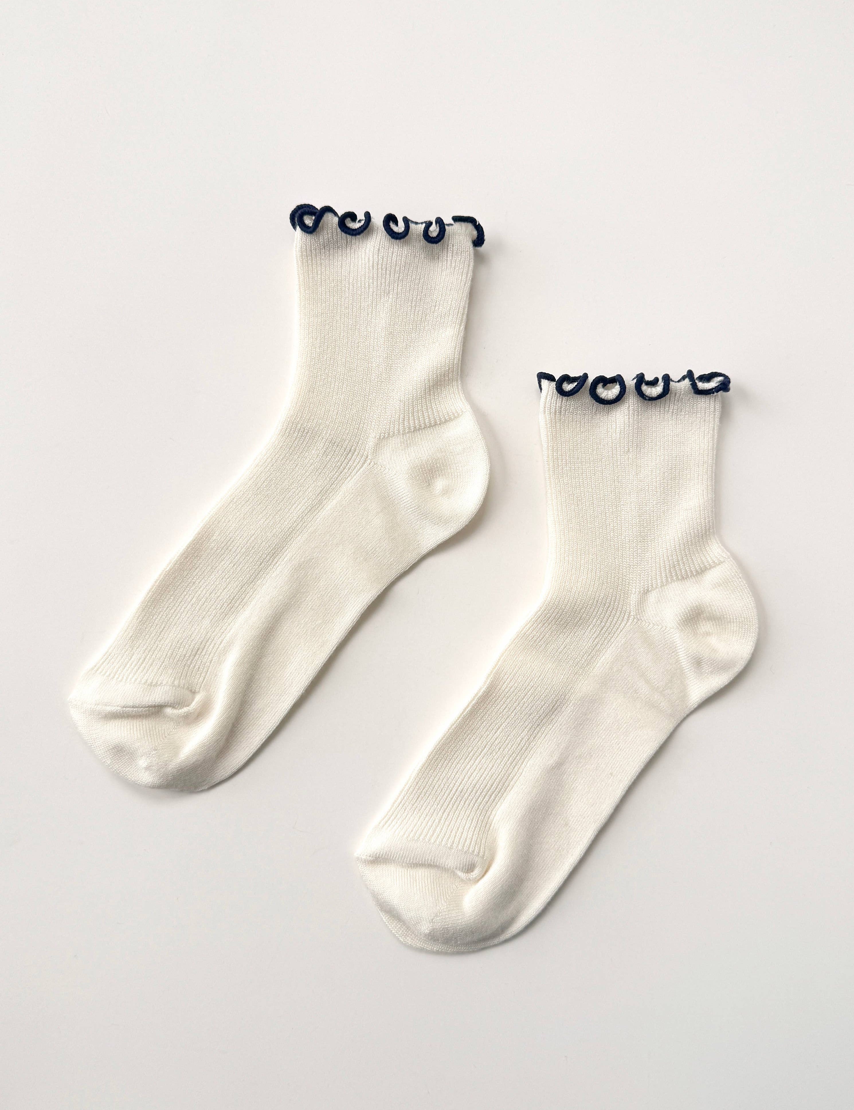 The Petite Ruffled Modal Socks