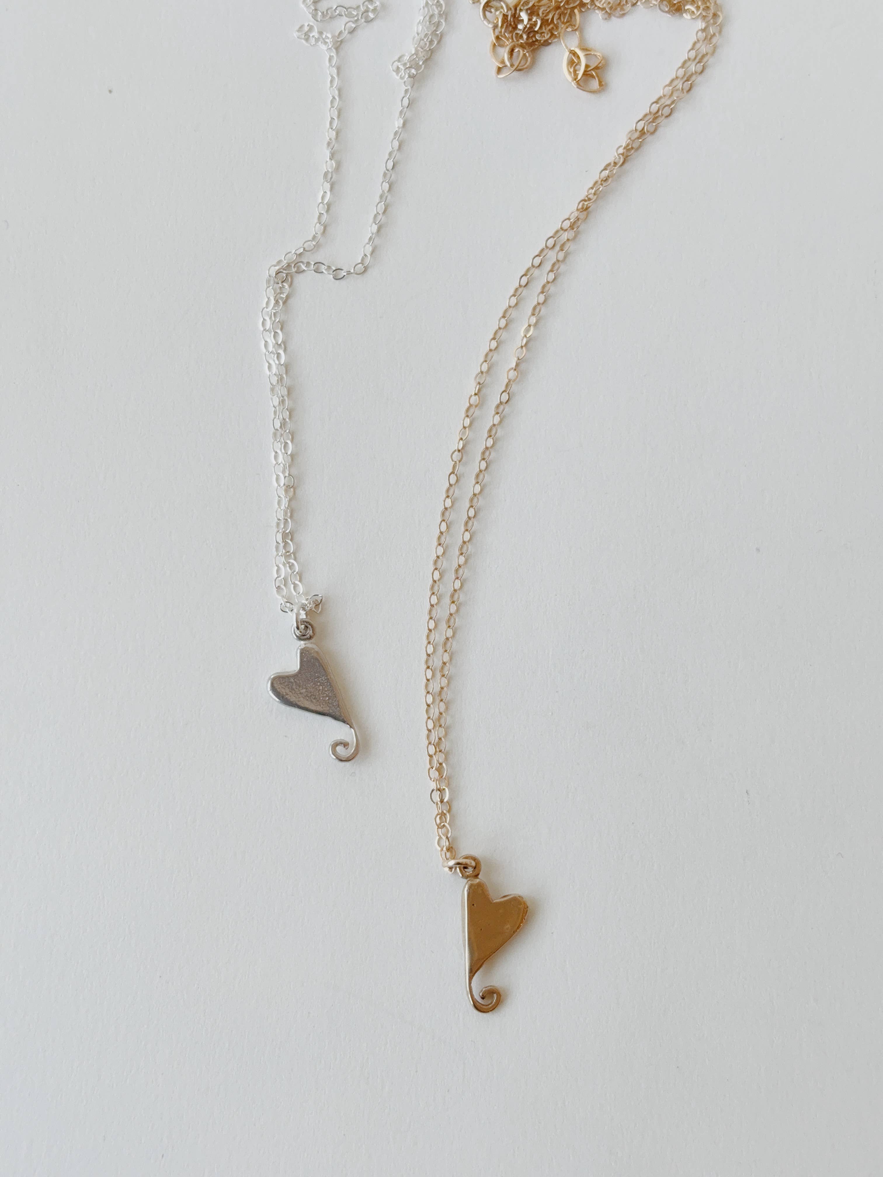 Heart Spiral Charm Necklace