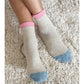 Grey + Pink Color Block Girlfriend Socks