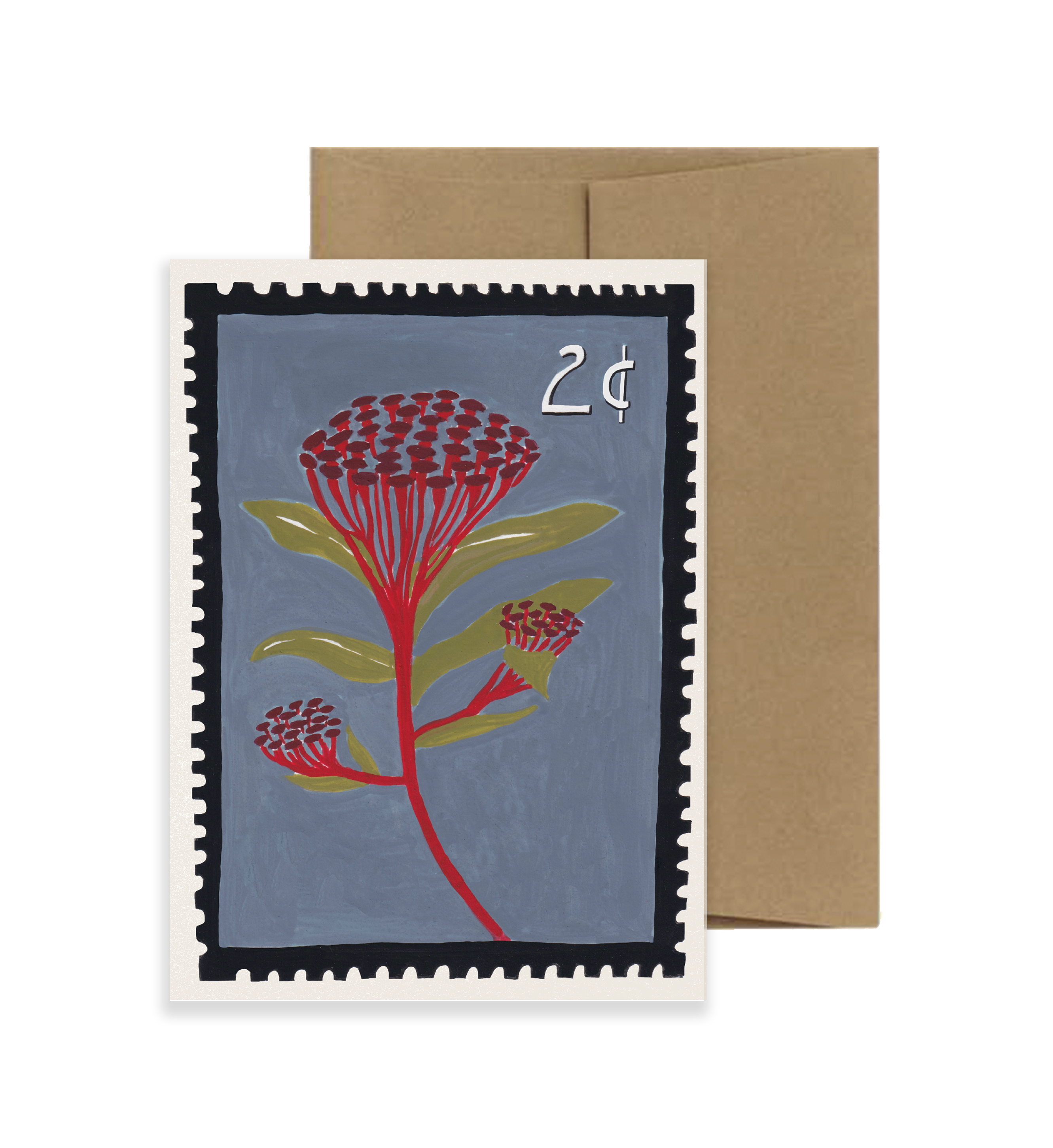 Vintage Flower Stamp Card