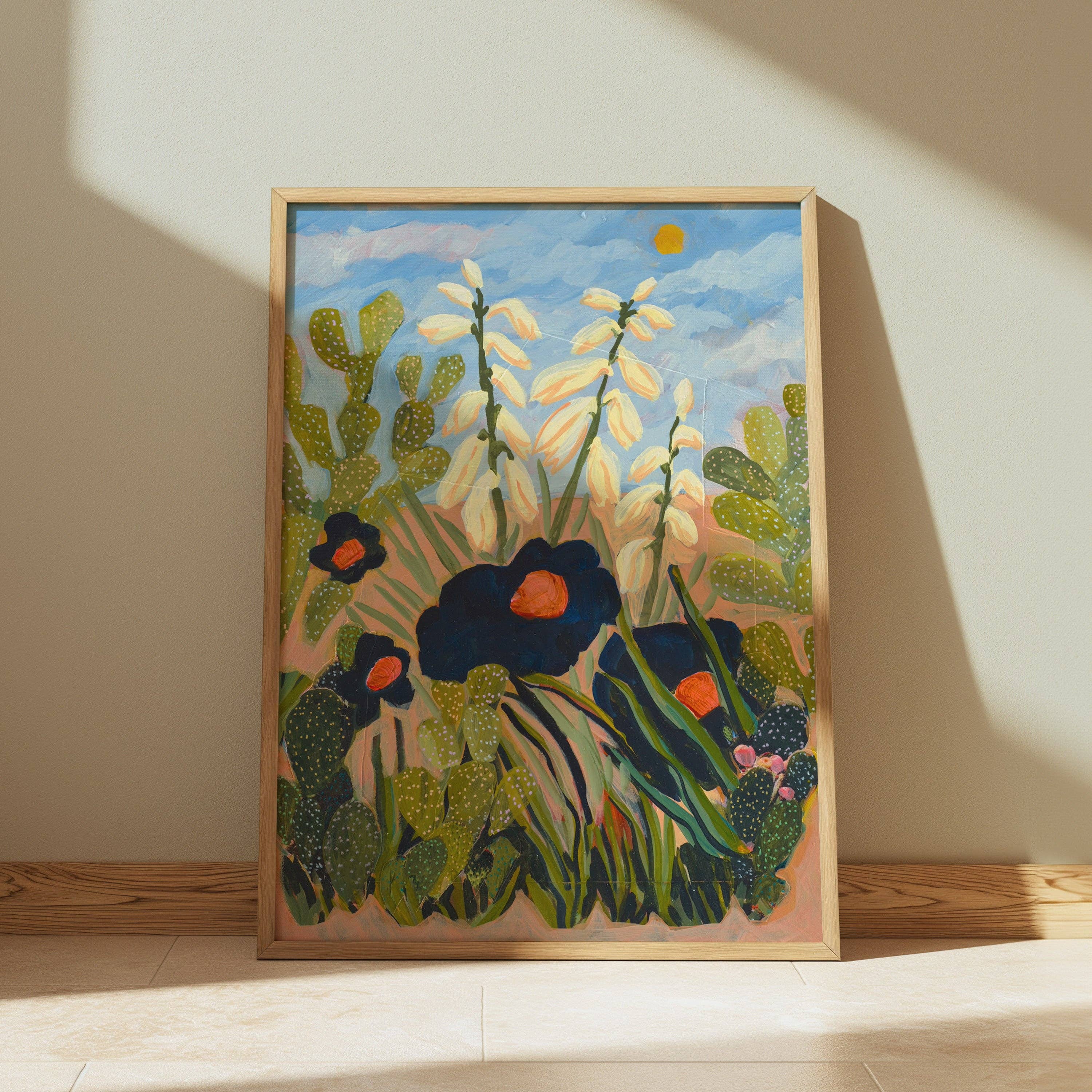 Desert Floral Yucca Cactus Print