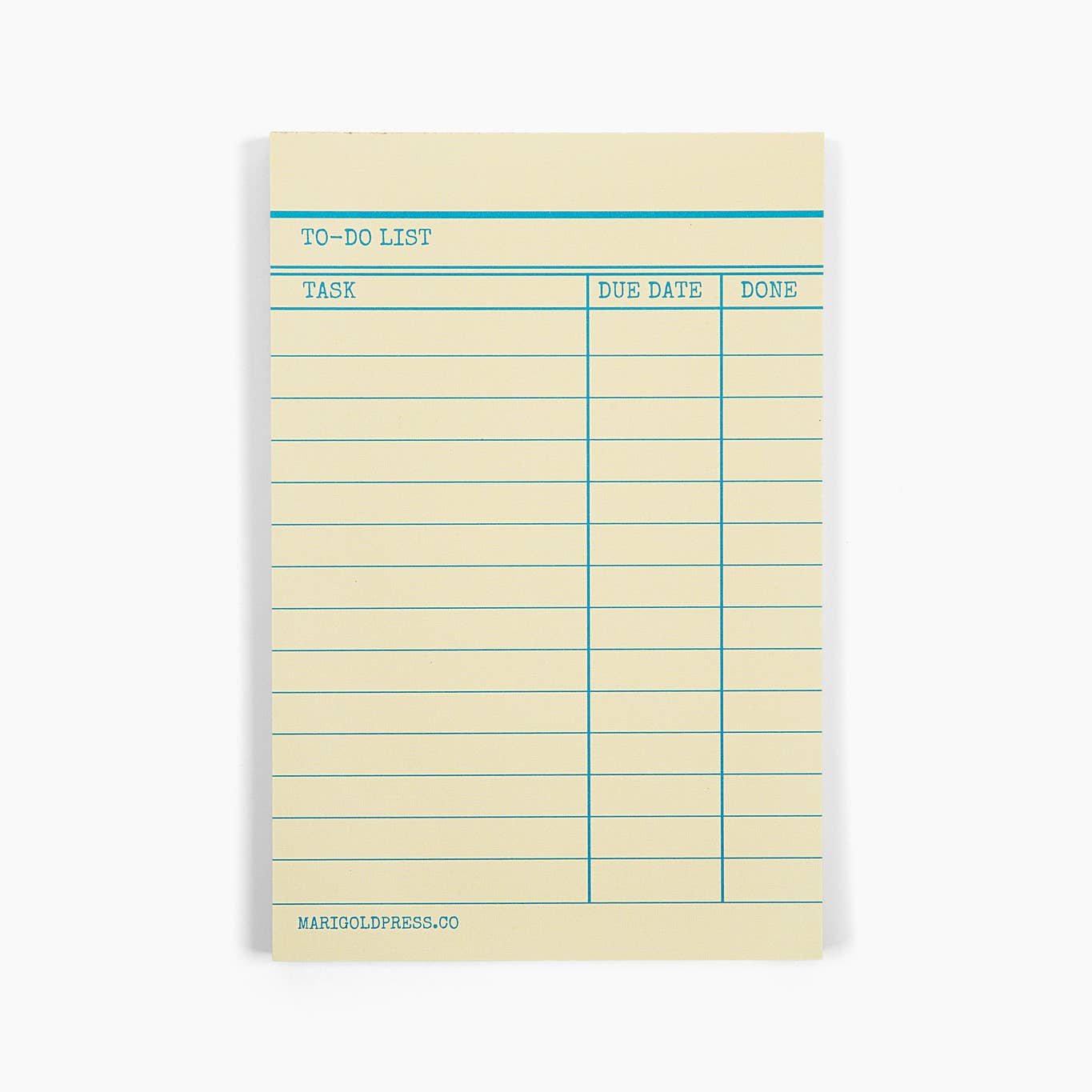 Library Card Notepad - Yellow