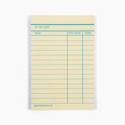 Library Card Notepad - Yellow