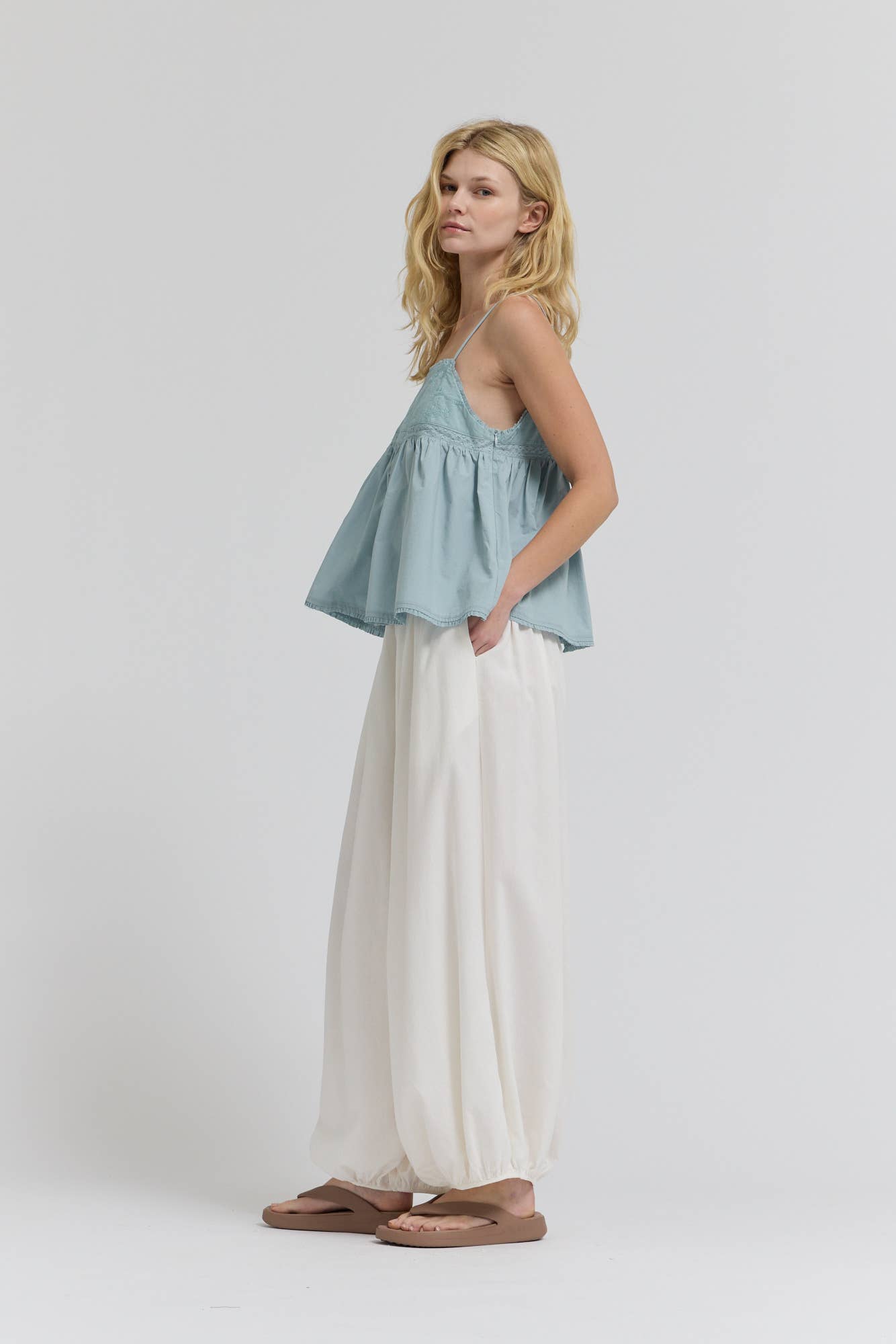 Embroidered Sleeveless Top