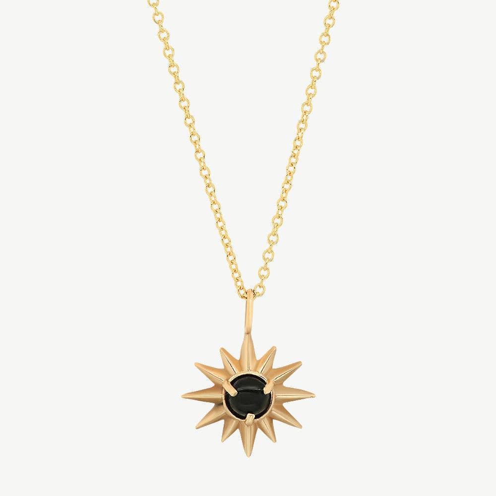 Starburst Necklace - Black Onyx/Gold