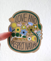 Love and Respect Nature Kraft Sticker