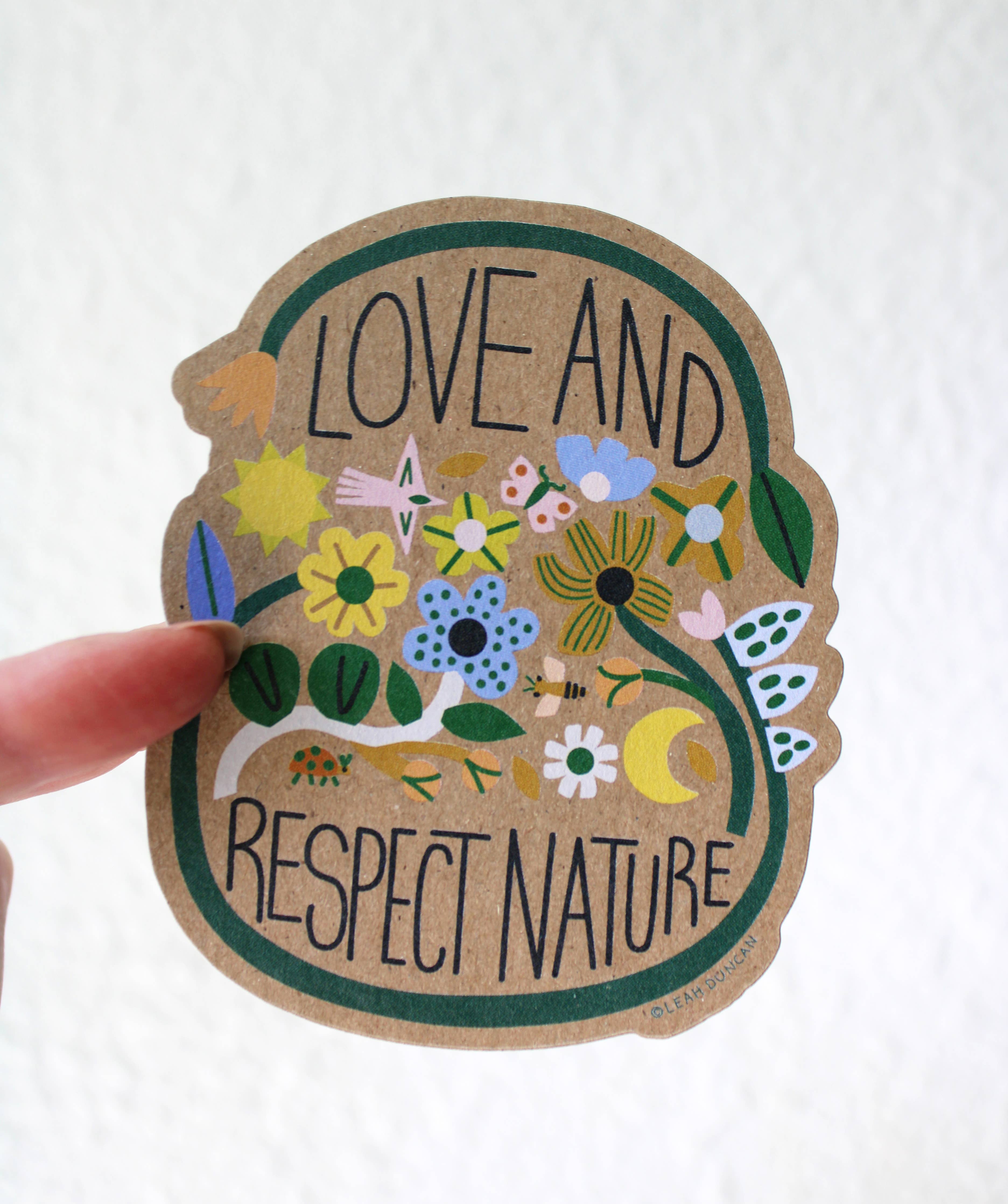 Love and Respect Nature Kraft Sticker
