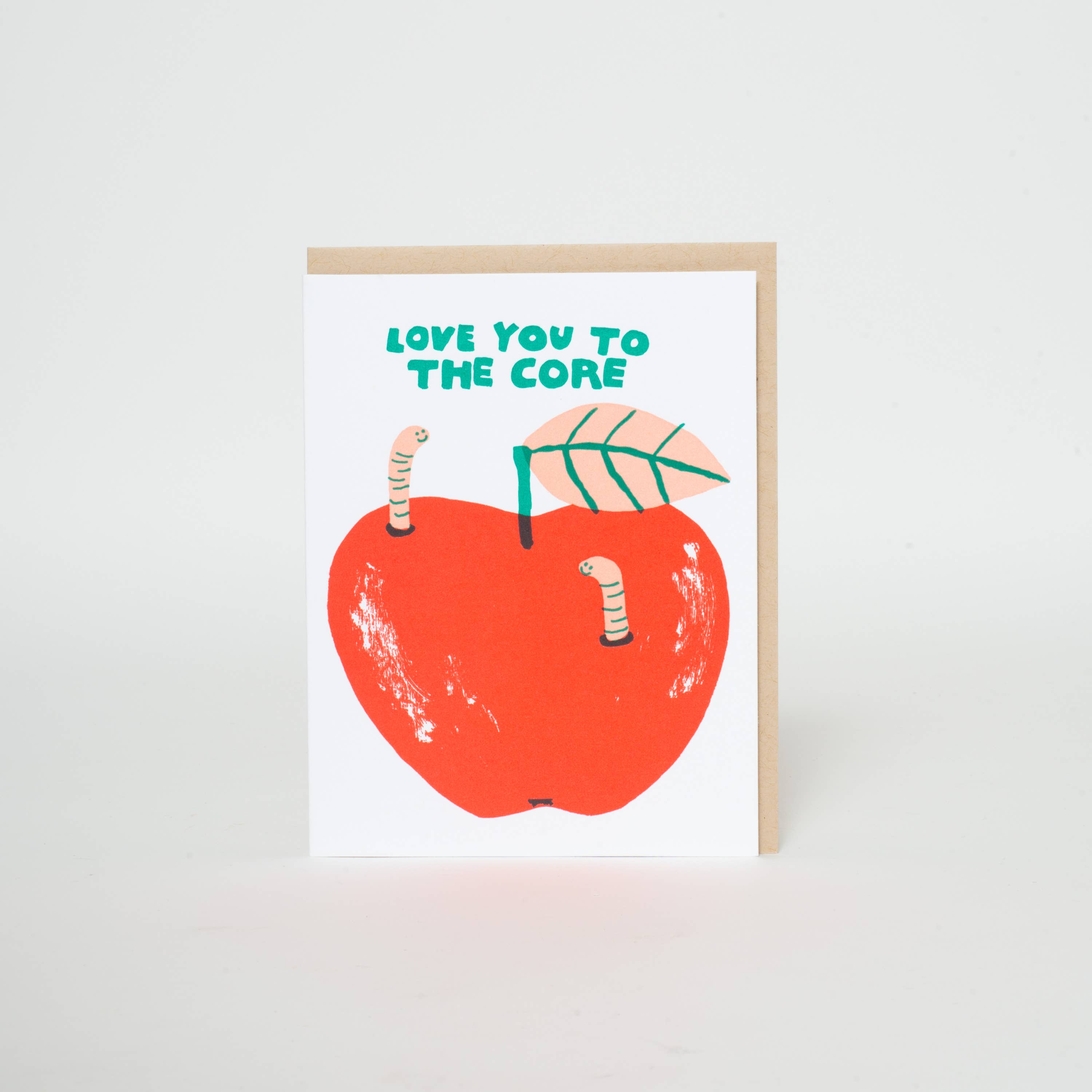 Love Apple Core Worm Card