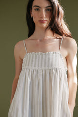 Embroidered Detail Top Striped Dress