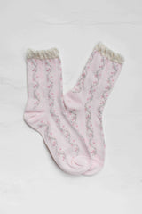 Vintage Floral Vine Crew Socks