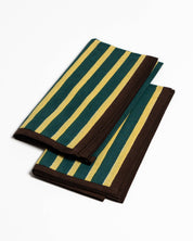 Lemon + Forest Green Block Stripe Napkins