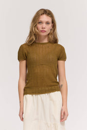 Thin Pointelle Knit Tee