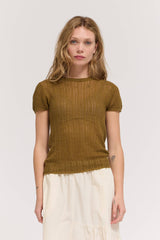 Thin Pointelle Knit Tee